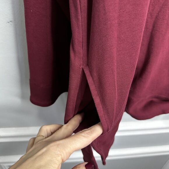 Chico's Women's The Ultimate Tee Size 4 XXL LONG Sleeve QUALITY Tee Red Pockets - Picture 6 of 9